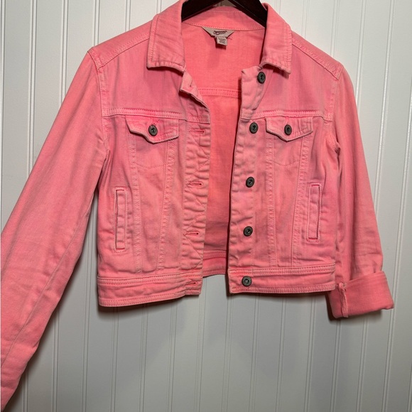 Pink cropped denim jacket - Picture 5 of 5